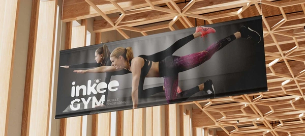  Ceiling Banner Mockup 3 Gym